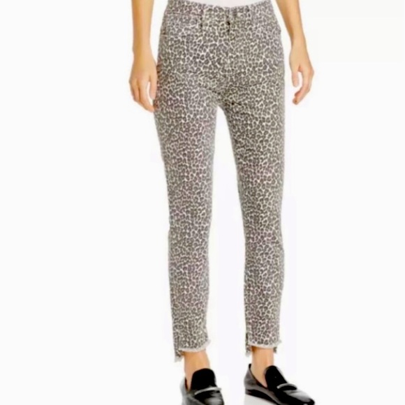 CURRENT/ELLIOTT Super Highwaist Stiletto Crop Leopard Print w/Slit Step Hem 27 - Picture 4 of 14